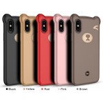 Wholesale iPhone Xs Max 3D Teddy Bear Design Case with Hand Strap (Pink)